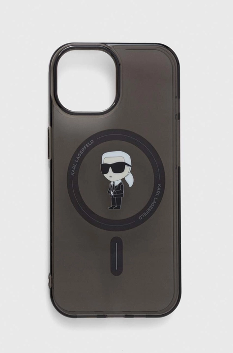 Etui za telefon Karl Lagerfeld iPhone 15 6.1 boja: crna