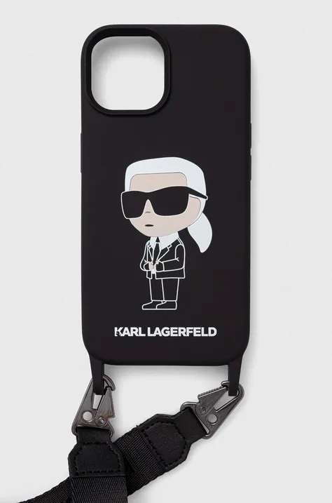 Etui za telefon Karl Lagerfeld iPhone 15 6.1 črna barva
