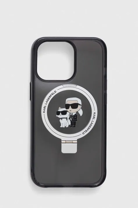 Etui za telefon Karl Lagerfeld iPhone 13 Pro 6.1 črna barva
