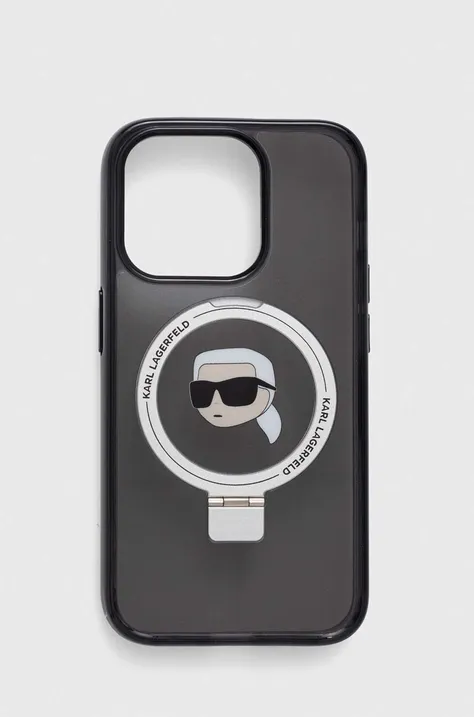 Etui za telefon Karl Lagerfeld iPhone 15 Pro 6.1 črna barva