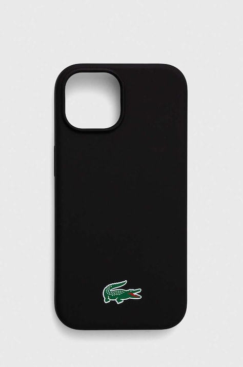 Puzdro na mobil Lacoste iPhone 15 6.1 čierna farba