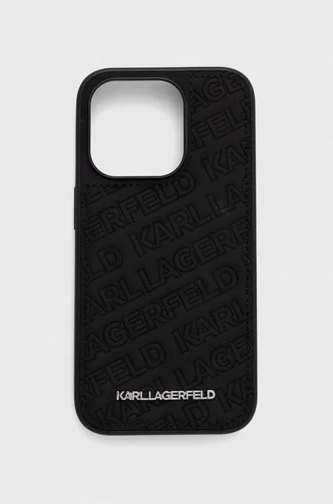 Etui za telefon Karl Lagerfeld iPhone 15 Pro 6.1'' črna barva