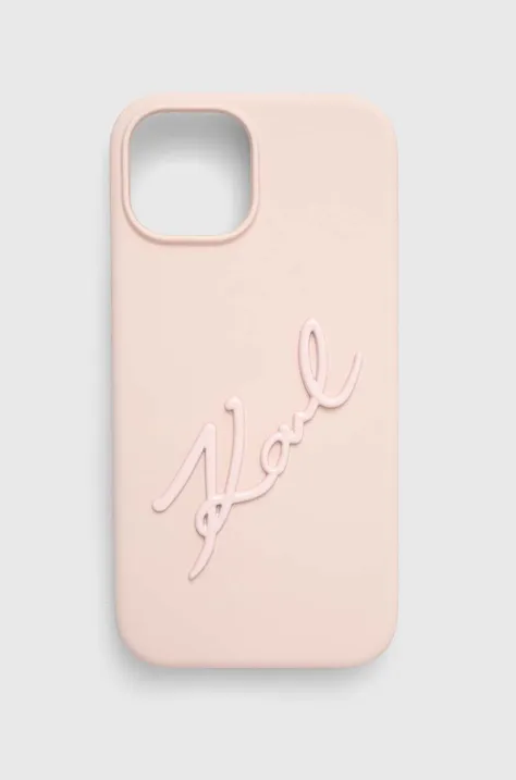 Karl Lagerfeld husă pentru telefon iPhone 15 / 14 / 13 6.1'' culoarea roz