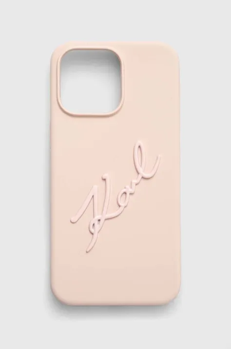 Karl Lagerfeld husă pentru telefon iPhone 15 Pro Max 6.7'' culoarea roz