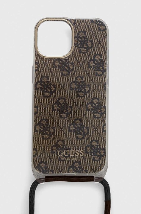 Guess custodia per telefono iPhone 15 / 14 / 13 6.1" colore beige