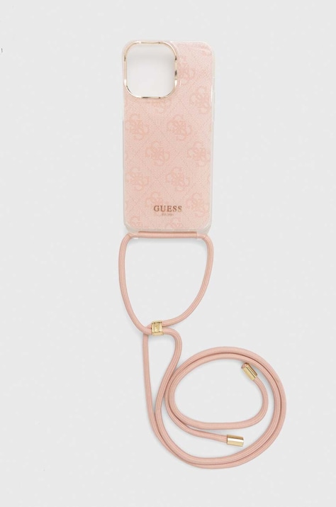 Чехол на телефон Guess iPhone 15 Pro Max 6.7" цвет розовый