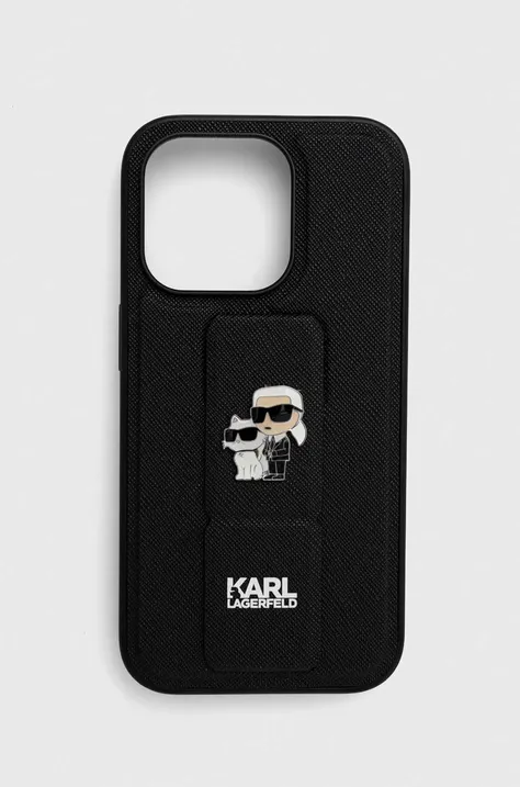Etui za telefon Karl Lagerfeld iPhone 14 Pro 6.1'' črna barva