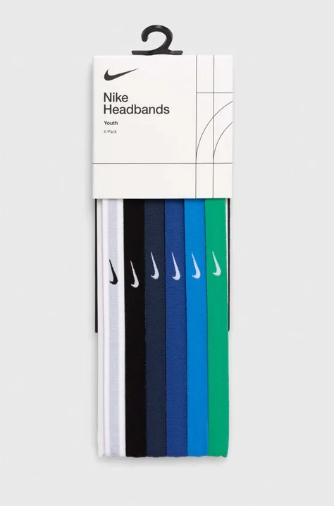 Nike opaski na głowę 6-pack kolor niebieski
