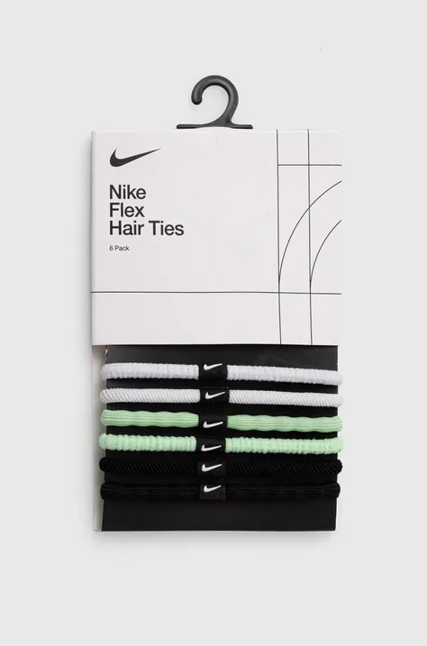 Nike gumki do włosów 6-pack kolor czarny