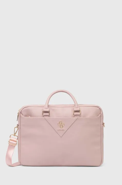 Guess geanta laptop culoarea roz