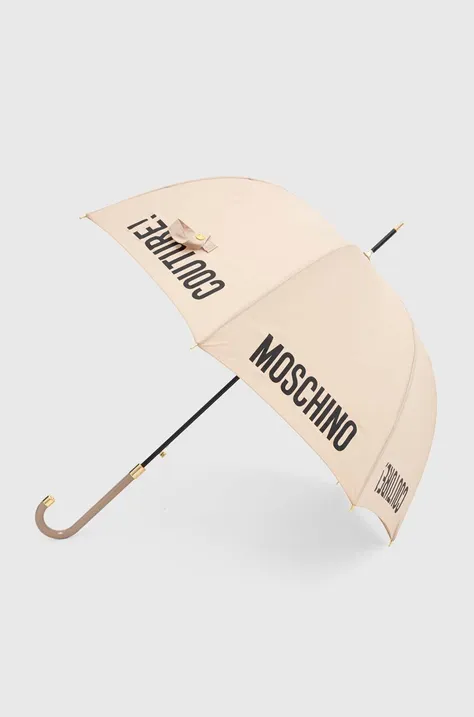 Deštník Moschino béžová barva, 8982