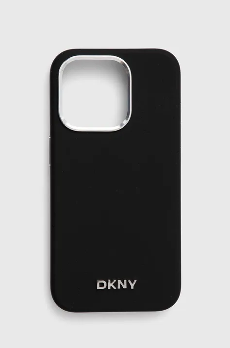 Obal na telefon Dkny iPhone 15 Pro černá barva, DKHMP15LSMCHLK