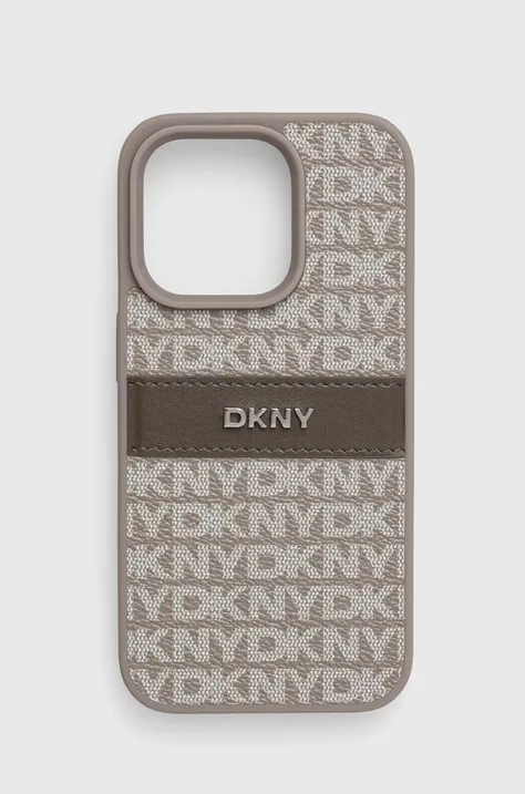 Puzdro na mobil Dkny iPhone 15 Pro 6.1 šedá farba, DKHCP15LPRTHSLE