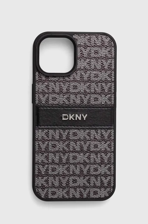 Dkny Husă pentru telefon iPhone 15 / 14 / 13 6.1 culoarea negru, DKHCP15SPRTHSLK