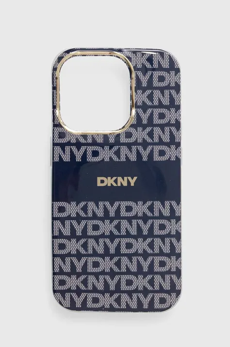 Dkny Husă pentru telefon iPhone 15 Pro 6.1 culoarea albastru marin, DKHMP15LHRHSEB