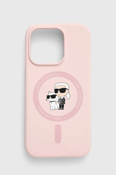 Karl Lagerfeld etui na telefon iPhone 15 Pro 6.1 kolor różowy KLHMP15LSCMKCRHP