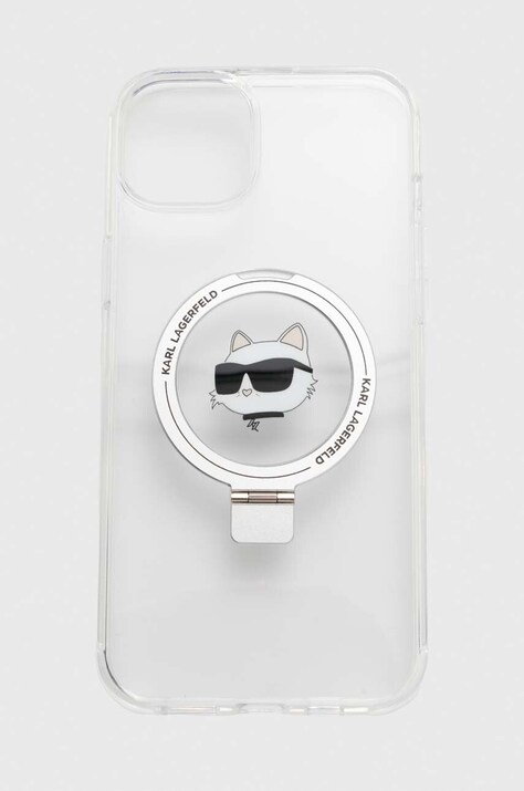 Karl Lagerfeld etui pentru telefon iPhone 15 Plus / 14 Plus 6.7 culoarea alb, KLHMP15MHMRSCHH