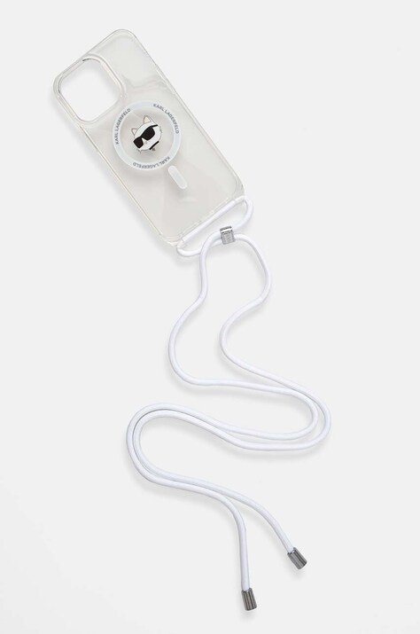 Karl Lagerfeld Husă pentru telefon iPhone 15 / 14 / 13 6.1 culoarea transparent, KLHMP15SHCCHNT