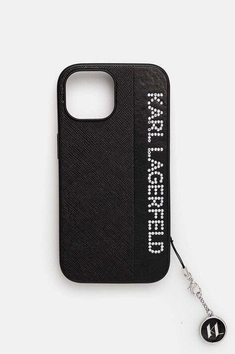Karl Lagerfeld telefon tok iPhone 15 / 14 / 13 6.1 fekete, KLHCP15SPSAKDGCK