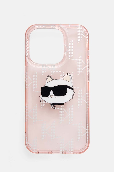 Чехол на телефон Karl Lagerfeld iPhone 15 Pro 6.1 цвет розовый KLHCP15LHKLPCHP