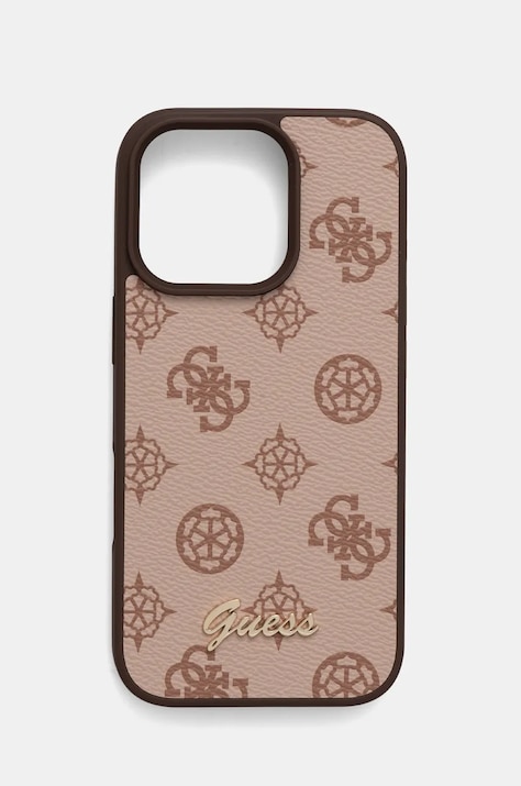 Θήκη κινητού Guess iPhone 16 Pro 6.3 χρώμα: καφέ, GUHMP16LPGPYSW