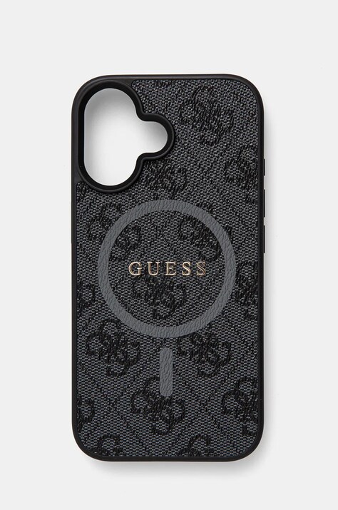 Guess etui pentru telefon iPhone 16 6.1 culoarea negru, GUHMP16SG4GFRK