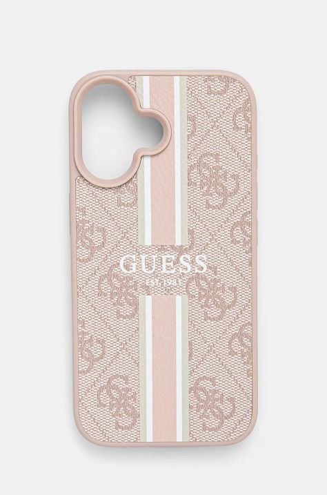 Кейс за телефон Guess iPhone 16 6.1 в розово GUHMP16SP4RPSP