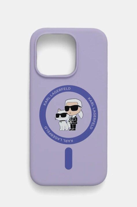 Чехол на телефон Karl Lagerfeld iPhone 15 Pro 6.1 цвет фиолетовый KLHMP15LSCMKCRHU