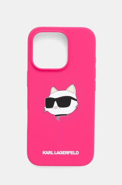 Karl Lagerfeld etui pentru telefon iPhone 16 Pro 6.3 culoarea roz, KLHMP16LSCHPPLF