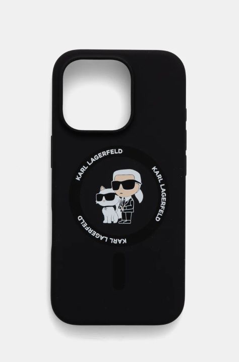 Θήκη κινητού Karl Lagerfeld iPhone 16 Pro 6.3 χρώμα: μαύρο, KLHMP16LSCMKCRHK