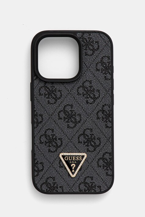 Guess etui pentru telefon iPhone 16 Pro 6.3 culoarea negru, GUHCP16LP4TDPK