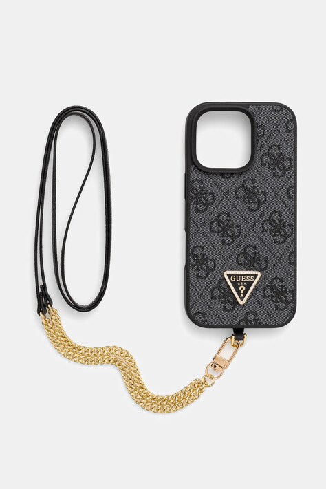 Etui za telefon Guess iPhone 16 Pro 6.3 črna barva, GUHCP16LP4TDSCPK