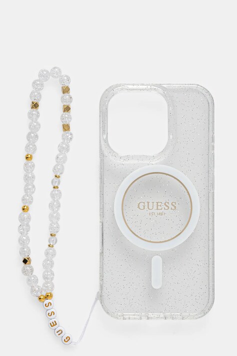Guess custodia per telefono iPhone 16 Pro 6.3 colore trasparente GUHMP16LHGCRELST