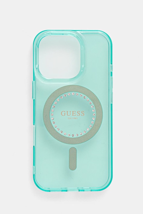 Guess etui pentru telefon iPhone 16 Pro 6.3 culoarea verde, GUHMP16LPFTDTEN