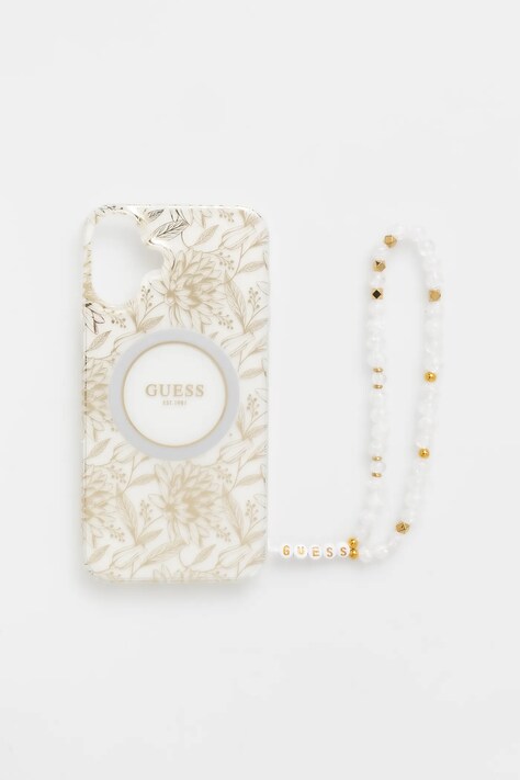 Obal na telefon Guess iPhone 16 Plus 6.7 bílá barva, GUHMP16MHCPOFPH