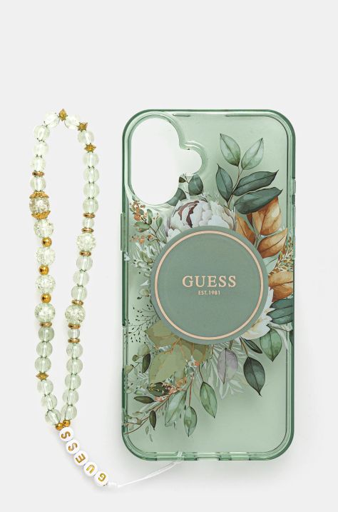 Etui za telefon Guess iPhone 16 Plus 6.7 zelena barva, GUHMP16MHFWBRCESN