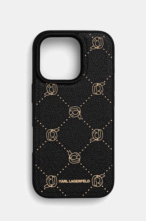 Karl Lagerfeld custodia per telefono iPhone 16 Pro 6.3 colore nero KLHMP16LPGKHPHK