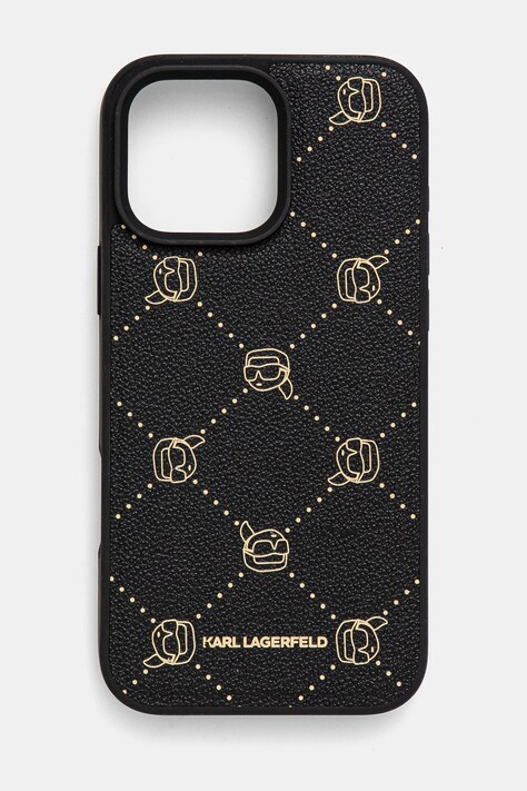 Obal na telefon Karl Lagerfeld iPhone 16 Pro Max 6.9 černá barva, KLHMP16XPGKHPHK