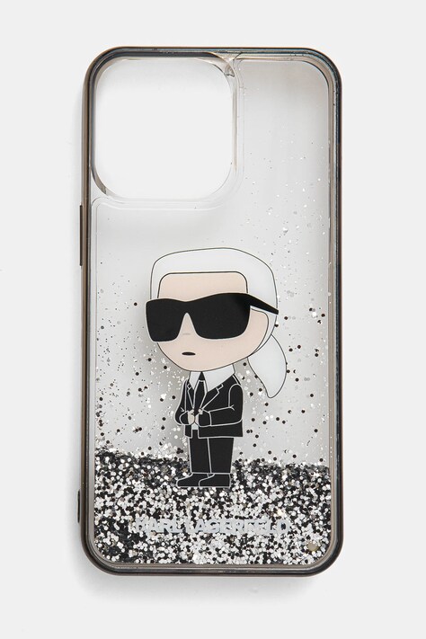 Obal na telefon Karl Lagerfeld iPhone 15 Pro Max 6.7 průhledná barva, KLHCP15XLKKNSK