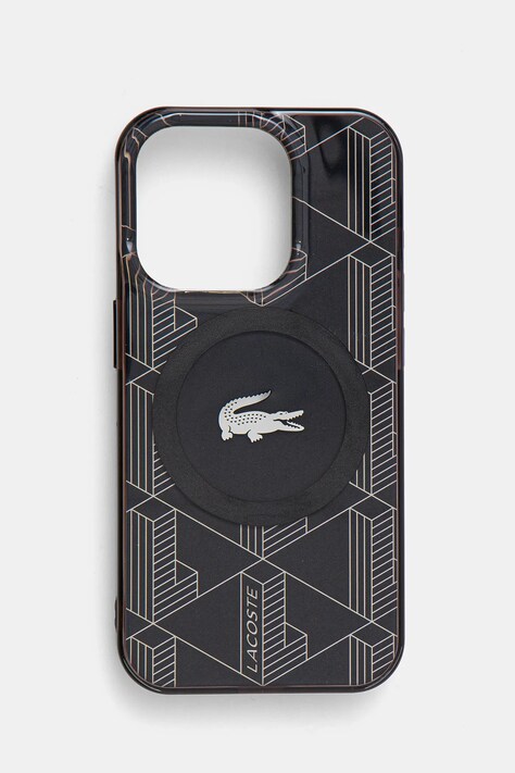 Obal na telefon Lacoste iPhone 15 Pro 6.1 černá barva, LCHMP15LUBSK