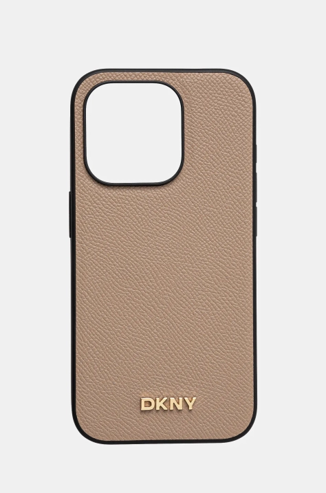 Dkny custodia per telefono iPhone 15 Pro 16.1 colore beige DKHMP15LPGHLME