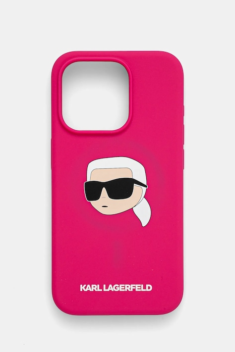 Чехол на телефон Karl Lagerfeld iPhone 15 Pro 6.1 цвет розовый KLHMP15LSKHPPLF