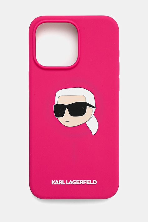 Obal na telefon Karl Lagerfeld iPhone 15 Pro Max 6.7 růžová barva, KLHMP15XSKHPPLF