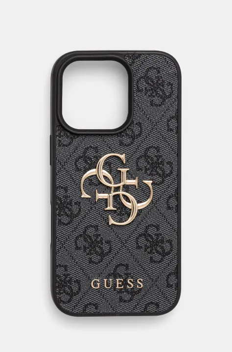 Guess telefon tok iPhone 16 Pro 6.3 fekete, GUHCP16L4GMGGR