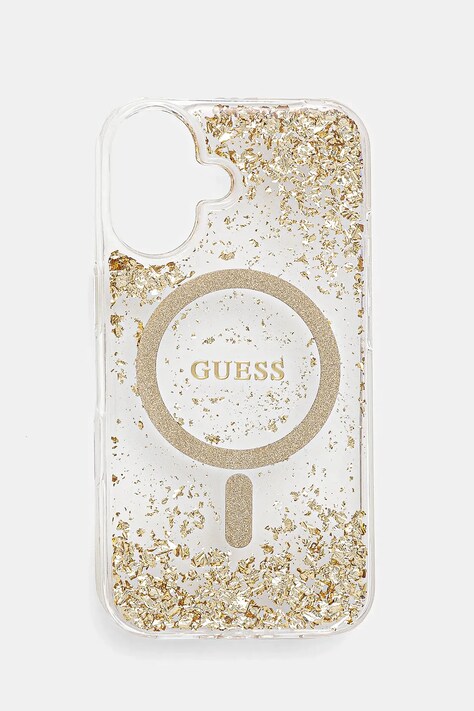 Puzdro na mobil Guess iPhone 16 zlatá farba, GUHMP16SRGRGED