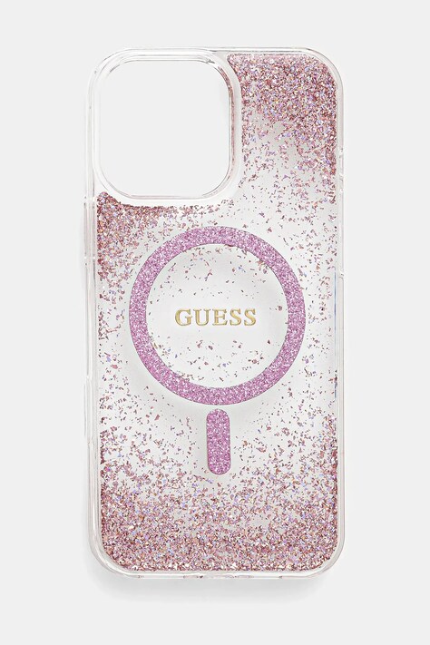 Obal na telefon Guess iPhone 16 Pro Max růžová barva, GUHMP16XRGRGEP