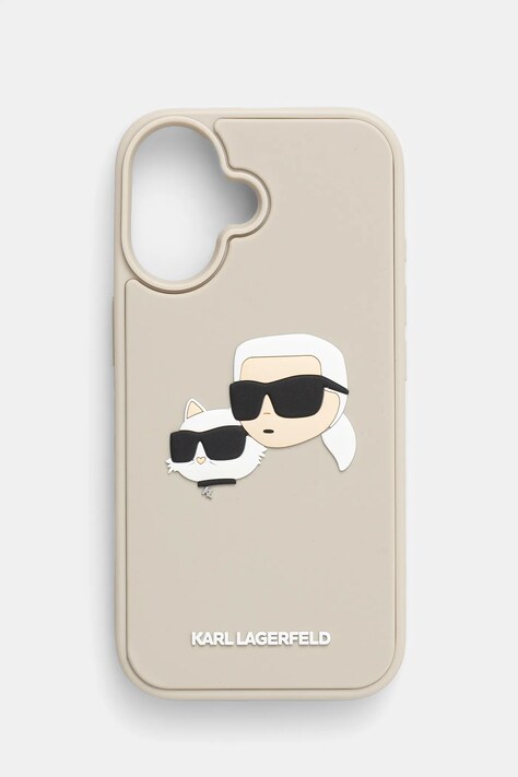 Чохол на телефон Karl Lagerfeld iPhone 16 колір бежевий KLHCP16SRBCKCHLE