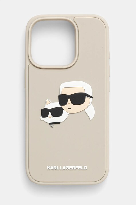 Чохол на телефон Karl Lagerfeld iPhone 16 Pro колір бежевий KLHCP16LRBCKCHLE