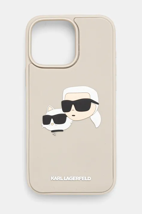 Karl Lagerfeld Husa pentru telefon iPhone 16 Pro Max culoarea bej, KLHCP16XRBCKCHLE