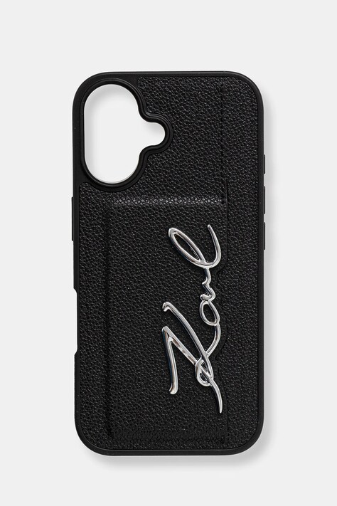 Karl Lagerfeld Husa pentru telefon iPhone 16 culoarea negru, KLHCP16SPGPVKSK
